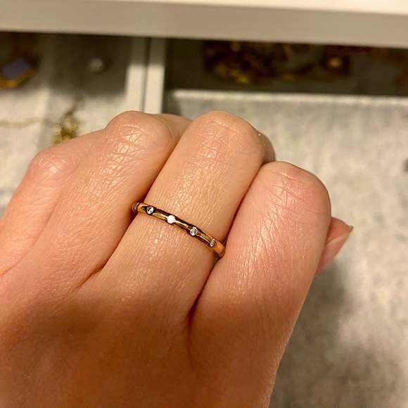 Pandora Simple Sparkling band ring in Rose Gold - Picture 2 of 3